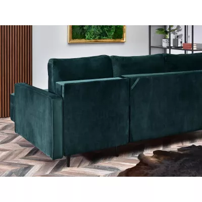 Ecksofa KARELY - grün / schwarz
