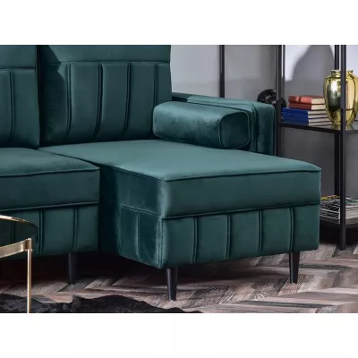 Ecksofa KARELY - grün / schwarz