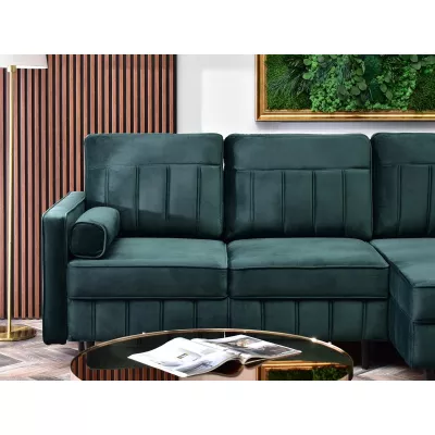 Ecksofa KARELY - grün / schwarz