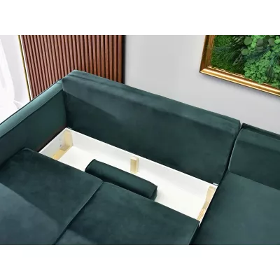 Ecksofa KARELY - grün / schwarz