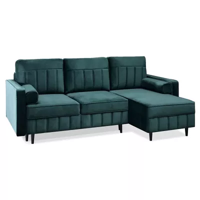 Ecksofa KARELY - grün / schwarz