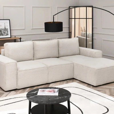 ODELIN Sofagarnitur mit Stauraum – Creme/Schwarz