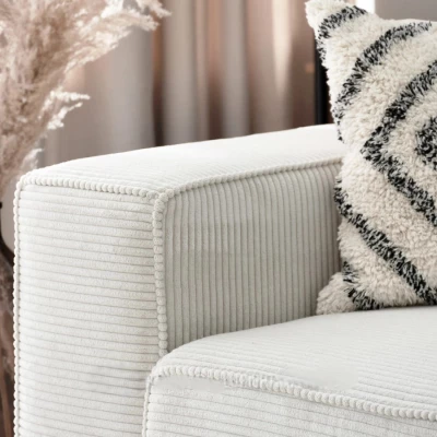 ODELIN Sofagarnitur mit Stauraum – Creme/Schwarz