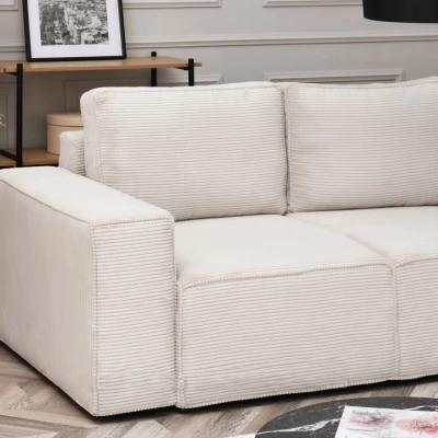 ODELIN Sofagarnitur mit Stauraum – Creme/Schwarz