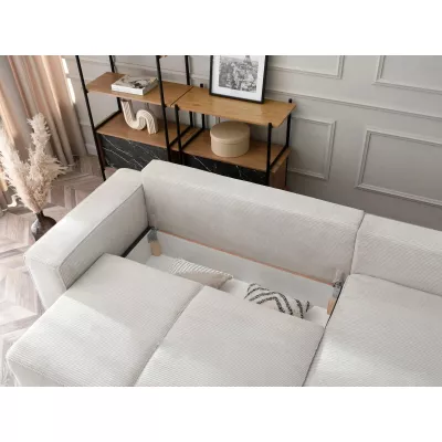 ODELIN Sofagarnitur mit Stauraum – Creme/Schwarz
