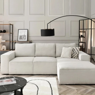 ODELIN Sofagarnitur mit Stauraum – Creme/Schwarz
