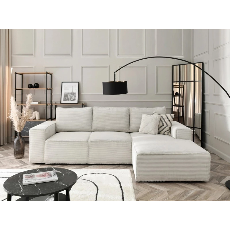 ODELIN Sofagarnitur mit Stauraum – Creme/Schwarz