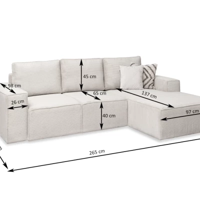 ODELIN Sofagarnitur mit Stauraum – Creme/Schwarz