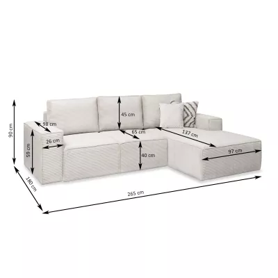 ODELIN Sofagarnitur mit Stauraum – Creme/Schwarz