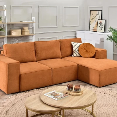 Sofagarnitur ODELIN – orange/schwarz