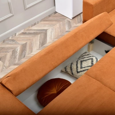 Sofagarnitur ODELIN – orange/schwarz