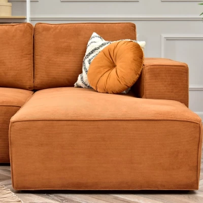 Sofagarnitur ODELIN – orange/schwarz