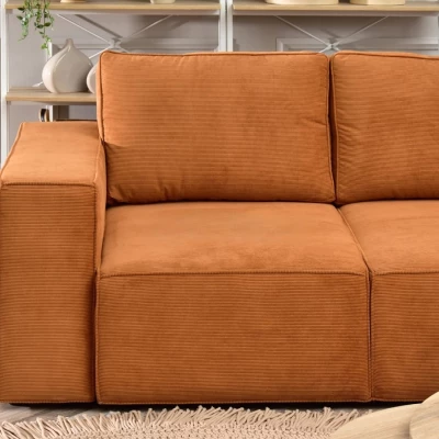 Sofagarnitur ODELIN – orange/schwarz