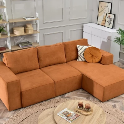 Sofagarnitur ODELIN – orange/schwarz