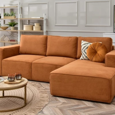 Sofagarnitur ODELIN – orange/schwarz