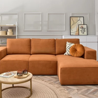 Sofagarnitur ODELIN – orange/schwarz