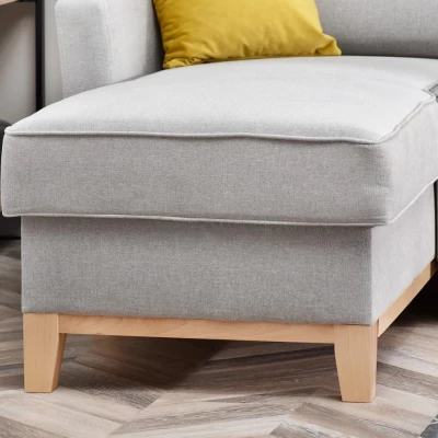 NOHEMA Schlafsofa - hellgrau / Buche