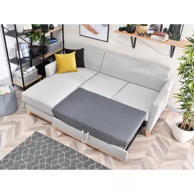 NOHEMA Schlafsofa - hellgrau / Buche