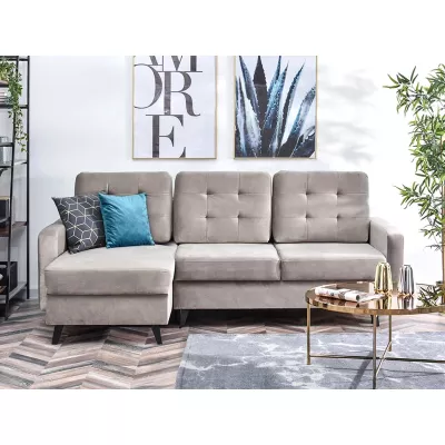 IRSA Ecksofa mit Stauraum – Beige/Schwarz