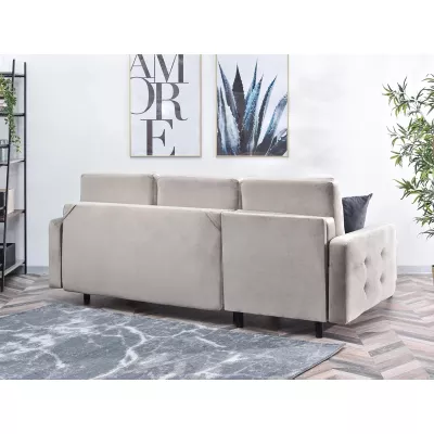 IRSA Ecksofa mit Stauraum – Beige/Schwarz