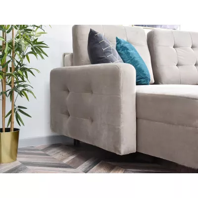 IRSA Ecksofa mit Stauraum – Beige/Schwarz