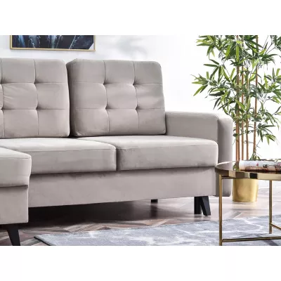 IRSA Ecksofa mit Stauraum – Beige/Schwarz