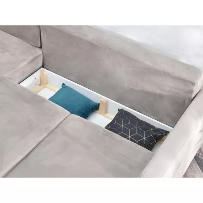 IRSA Ecksofa mit Stauraum – Beige/Schwarz