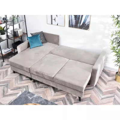 IRSA Ecksofa mit Stauraum – Beige/Schwarz