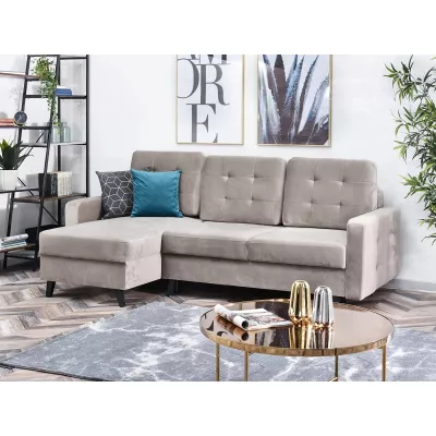 IRSA Ecksofa mit Stauraum – Beige/Schwarz