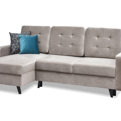 IRSA Ecksofa mit Stauraum – Beige/Schwarz