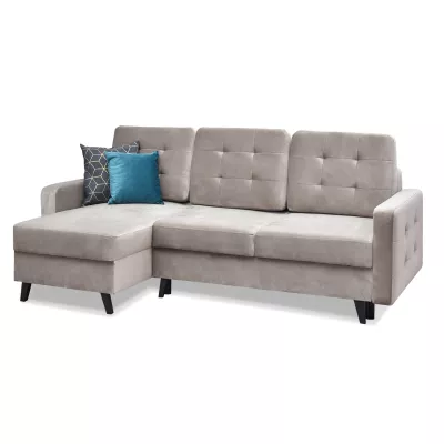 IRSA Ecksofa mit Stauraum – Beige/Schwarz