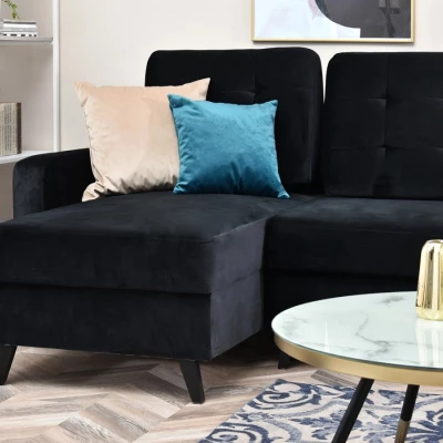 IRSA Ecksofa mit Stauraum – schwarz