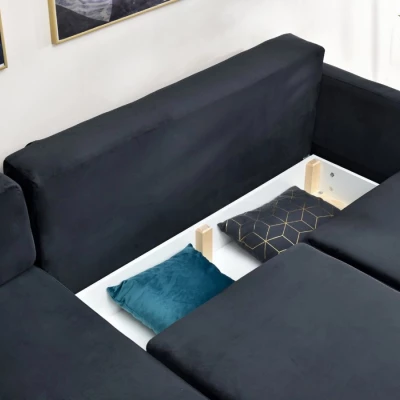 IRSA Ecksofa mit Stauraum – schwarz