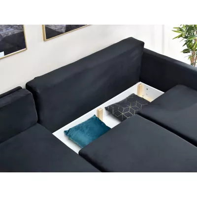 IRSA Ecksofa mit Stauraum – schwarz