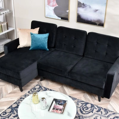 IRSA Ecksofa mit Stauraum – schwarz