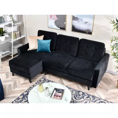 IRSA Ecksofa mit Stauraum – schwarz