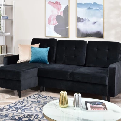 IRSA Ecksofa mit Stauraum – schwarz