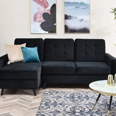 IRSA Ecksofa mit Stauraum – schwarz