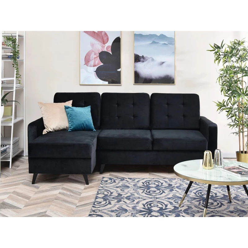 IRSA Ecksofa mit Stauraum – schwarz