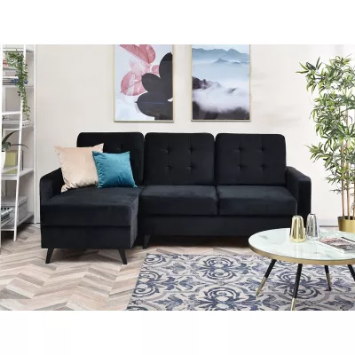 IRSA Ecksofa mit Stauraum – schwarz