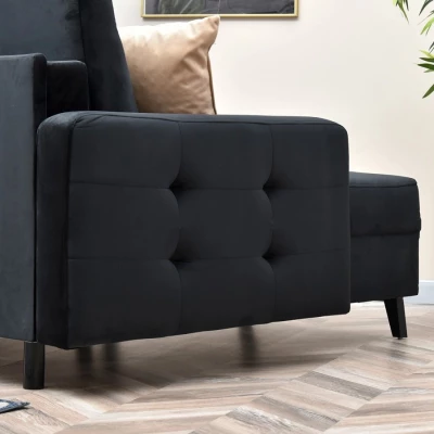 IRSA Ecksofa mit Stauraum – schwarz