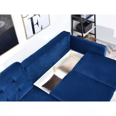 IRSA Ecksofa mit Stauraum – Dunkelblau/Schwarz