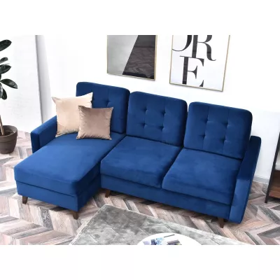 IRSA Ecksofa mit Stauraum – Dunkelblau/Schwarz