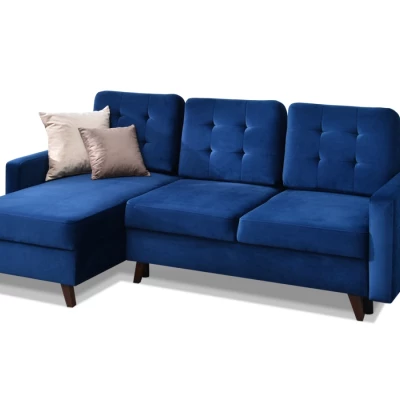 IRSA Ecksofa mit Stauraum – Dunkelblau/Schwarz