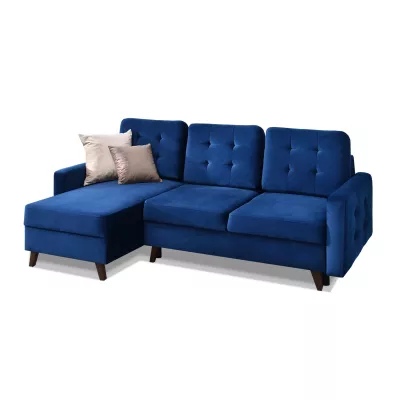 IRSA Ecksofa mit Stauraum – Dunkelblau/Schwarz