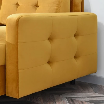 IRSA Ecksofa mit Stauraum – Honig/Schwarz
