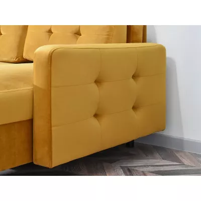IRSA Ecksofa mit Stauraum – Honig/Schwarz