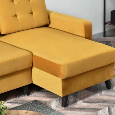 IRSA Ecksofa mit Stauraum – Honig/Schwarz