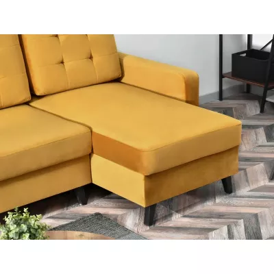 IRSA Ecksofa mit Stauraum – Honig/Schwarz