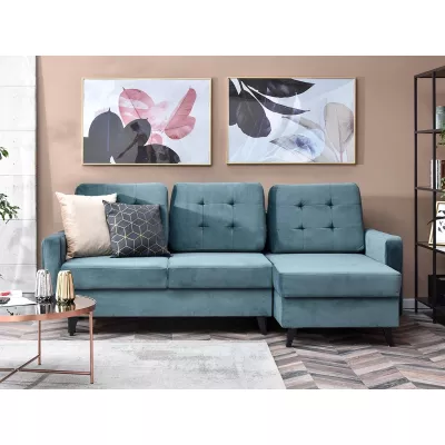 IRSA Ecksofa mit Stauraum – blau/schwarz